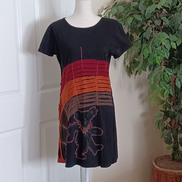 Vintage Grateful Dead *RARE* Grunge Dancing Bear Hippie Tee Shirt Dress - Picture 1 of 4